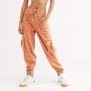 NWOT Free People Slouchy Cargo Jogger Light Orange